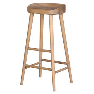 Eclectic Weathered Oak Farmhouse Stool High